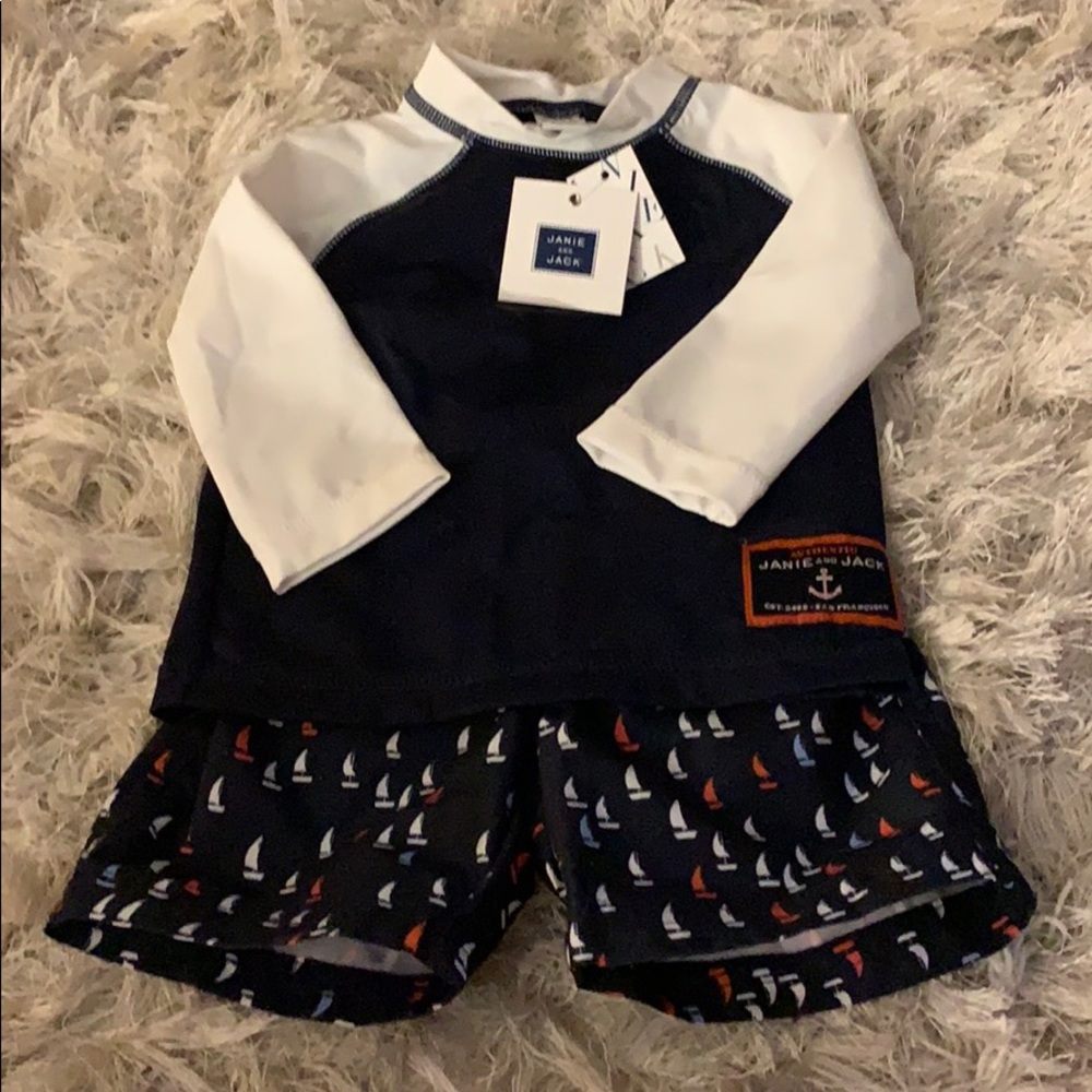 NWT Janie and Jack swimsuit and rash guard ⛵️